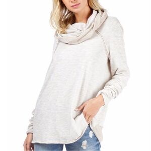 Free People Beach Tan Beige Tunic Pullover Shirt Top Long Sleeve Cocoon Cowl
